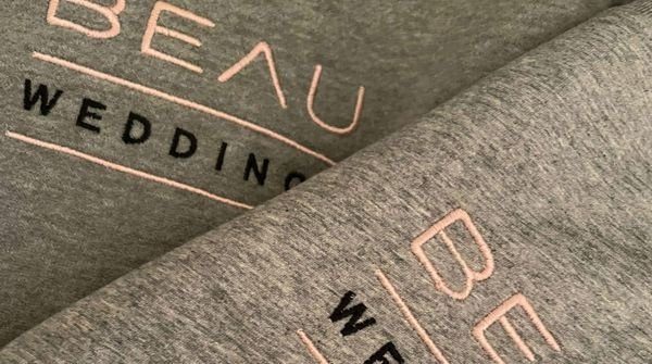 Beau Weddings embroidered logo branding