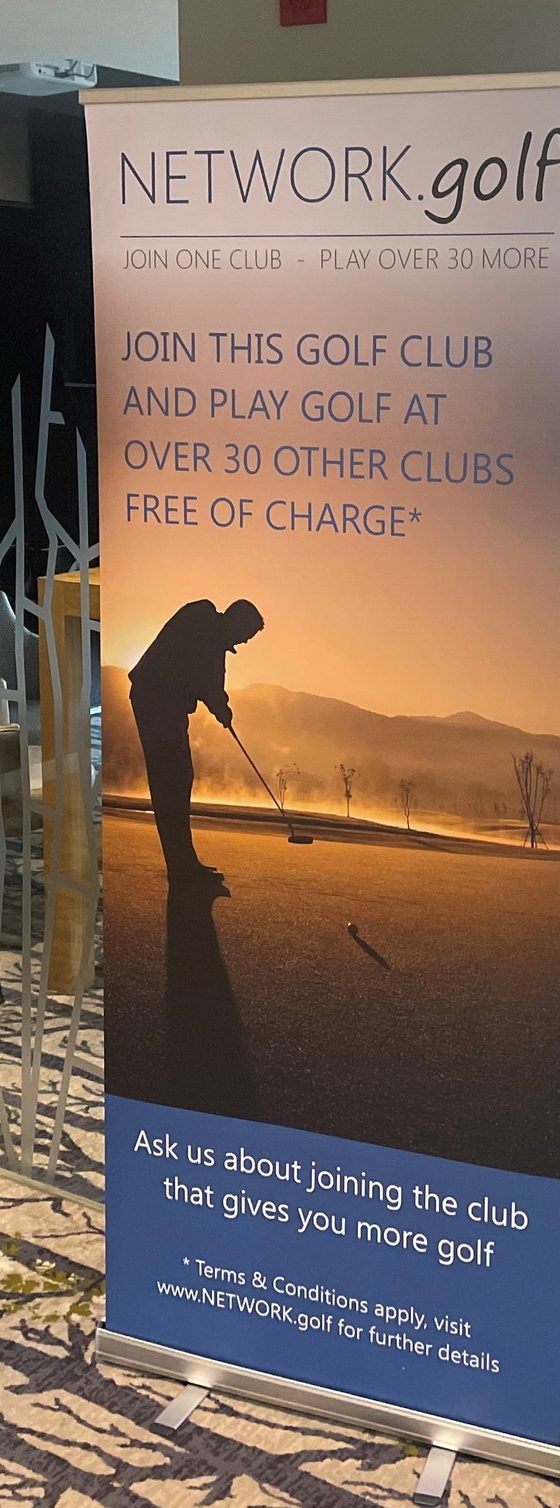 Network.Golf pull-up exhibition banner designed by Croxton Media